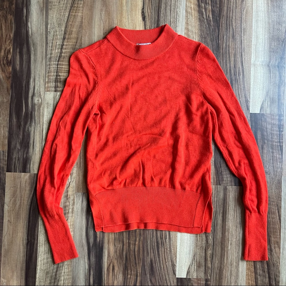 H&M Red Orange Mock Neck Sweater